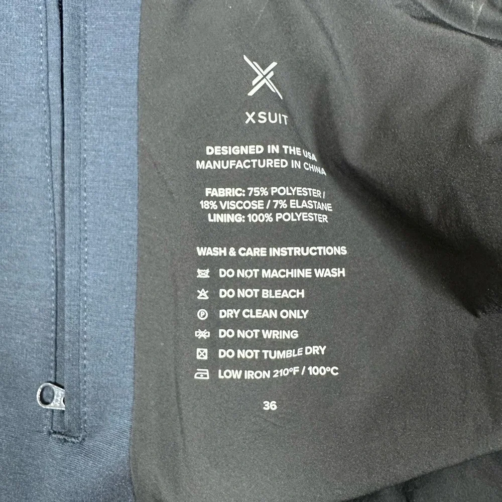 XSuit Blazer Mens 36 Blue Polyester Stretch Lined Tech City Travel Jacket